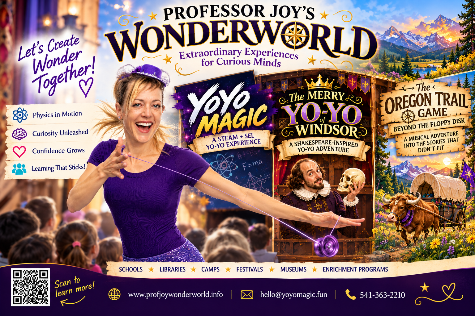 Professor Joy's Wonder World: Yo-Yo Magic, The Merry Yo-Yo of Windsor and The Oregon Trail Game — Let's create wonder together