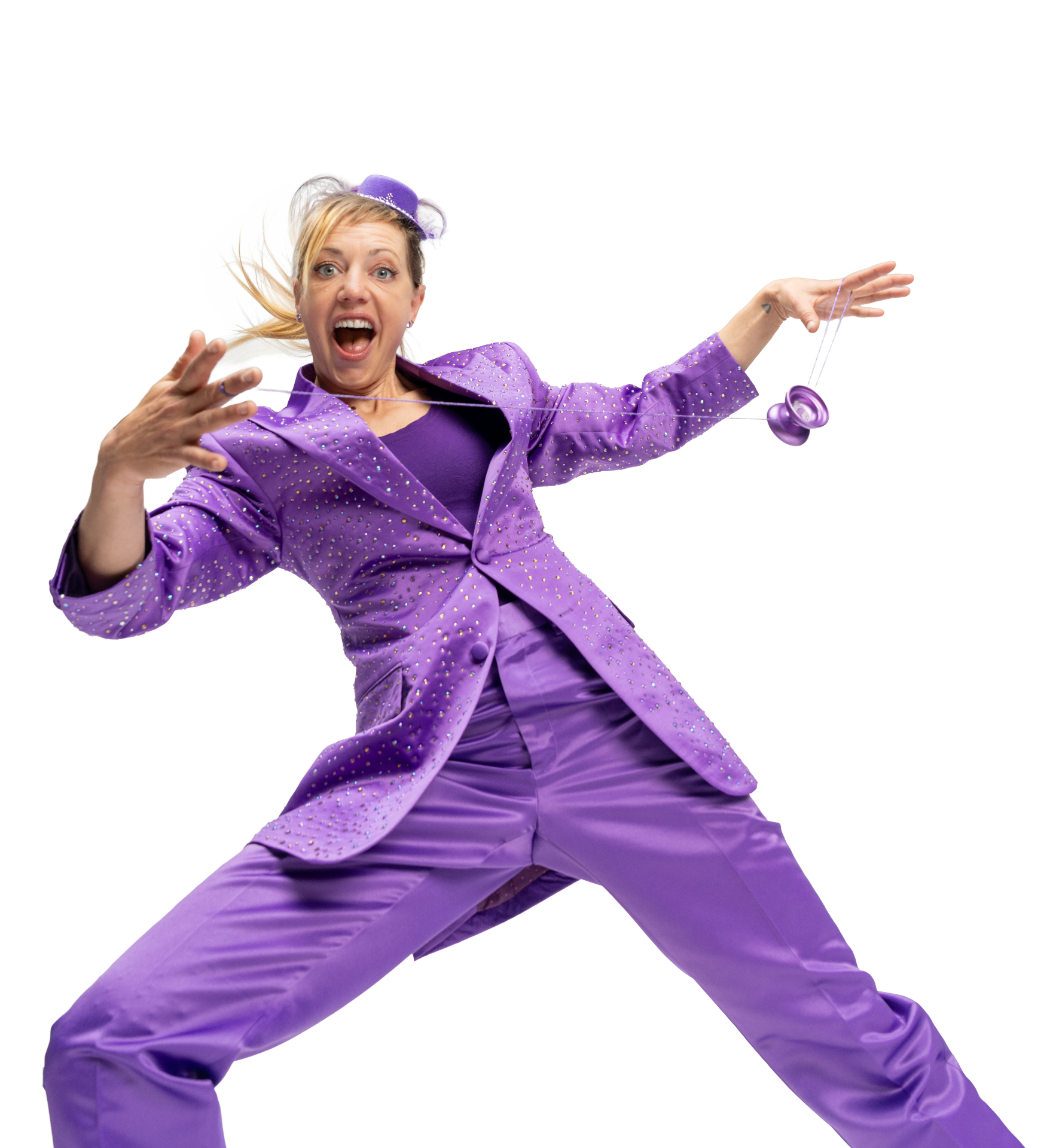 Jenifer Joy performing yo-yo magic